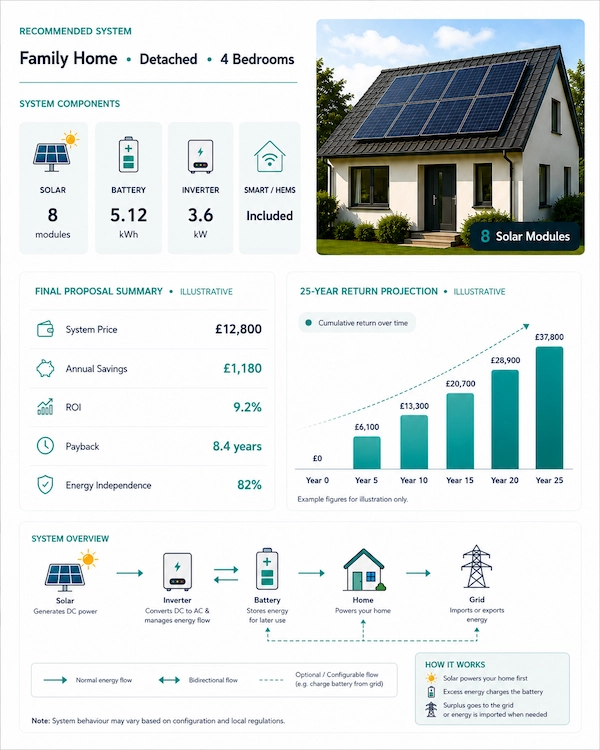 Sample Solavita solar design & quote report